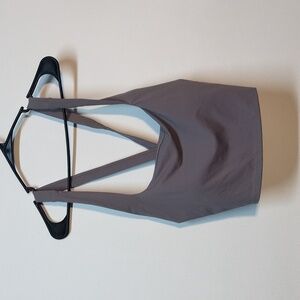 NWT Gray Pastel Purple Plum Halara  Sports Bra Cross Back, Size 2X